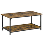 HOMCOM - Table basse rustique avec étagères - brun rustique-Le style industriel apporte un charme particulier à votre maison et convient à d'autres décors
