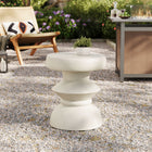 Modway - Terza Intérieur - Terrasse extérieure Béton Table d’appoint - Gris clair-Silhouette sculpturale