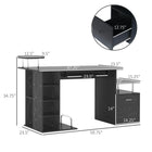 HOMCOM - Bureau d'ordinateur avec support d'écran et plateau à clavier - 59,75 po L x 23,5 po l x 34,75 po H - noir-Plateau coulissant lisse adapté parfaitement au clavier