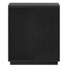 Hudson&Canal - Meuble d'appoint Alston 28 po de largeur - Grain noir-Comprend deux portes battantes et une étagère centrale réglable