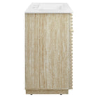 Modway - Render 36" Faux travertin Meuble de salle de bain avec lavabo - Blanc-Matchs non inclus