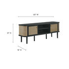 Modway - Miramar 60 po Bois Meuble TV, Noir-Tablette centrale ajustable