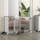 PawHut - Barrière pour animaux autoportante, pliable avec pieds de support - blanc-Deux pieds de support de la barrière pour chien assurent une stabilité accrue 