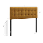Modway - Emily Tissu tapis Tête de lit King Size, Cuivre-Touffage de boutons