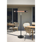 EnerG+ - 1500-Watt Floorstanding Infrared Electric Patio Heater with LED and Remote-Avec l'indice de résistance aux intempéries IP44 fait qu'il est sûr d'utiliser la chaufferette a l'extérieure ou même en milieu humide ou pluivieux. Pas besoin de la ranger à chaque fois