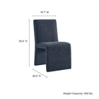 Modway - Emory Tissu tapis Fauteuil d’appoint de salle à manger - Bleu ardoise-Rembourrage en mousse dense