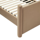 Modway - Rael Performance Velvet Lit à plateforme jumelle, Taupe-7