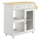 Modway - Culinary Chariot de cuisine avec support à épices, Blanc Naturel-Chariot de cuisine moderne