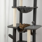 PawHut - arbre à chat du sol au plafond 89 po-100 po avec poteaux à griffer - gris-Base stable et kit anti-basculement pour éviter les accidents 