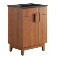 Modway - Miles 24" Vanette de salle de bain - Noyer noir-Panneau de particules et stratifié de mélamine
