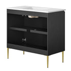 Modway - Alchemist 36" Vanette de salle de bain - Blanc Noir-MDF Construction
