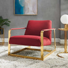 Modway - Seg Performance Velvet Chaise d’accent - Bordeaux doré-Revêtement en velours de performance