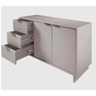 Manhattan Comfort - Buffet moderne Granville 140 cm - gris clair-Base de balai moderne ouverte avec pieds latéraux ajoutant un design mode sans couture et de la durabilité