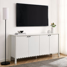Modway - Emmeline 66" 4 portes festonnées Armoire à buffet - Blanc-Tablette réglable