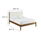 Modway - Olea Bois massif Boucle à touffes de canal Lit de plateforme complet, Noyer plume-Capacité de poids : 500 lb
