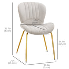 HOMCOM - Chaises de salle à manger avec dossier rembourré - blanc crème - lot de 2-Convient à votre salle à manger, cuisine, bureau ou autre