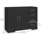 HOMCOM - Buffet moderne 41,3 po L avec 4 tiroirs et 2 portes à panneaux rainurés - noir-S’intègre parfaitement dans la salle à manger, la cuisine, le salon ou tout autre espace restreint nécessitant du rangement 