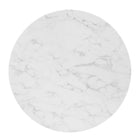 Modway - Zinque 36 po Marbre artificiel Table à manger, Or Blanc-Surface facile à nettoyer