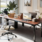 HOMCOM - Bureau d'ordinateur large - 78,7 po L x 23,6 po l x 29,5 po H - brun rustique-Peut accueillir des moniteurs d'ordinateur de taille illimitée