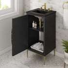Modway - Awaken 18" Vanette de salle de bain - Noir noir-Trous centraux de 8"