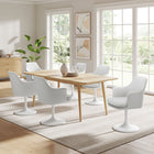 Modway - Lippa Salle à manger pivotante Cuir végane Fauteuil - Blanc blanc-Légèrement penché en arrière