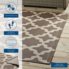 Modway - Cerelia Treillis marocains intérieurs et extérieurs Tapis 9 pi l x 12 pi L - Beige clair et beige foncé-Dessous en caoutchouc de prise