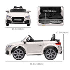 Aosom - Voiture électrique pour enfants homologuée - véhicule à batterie 6v - blanc-Boutons de klaxon et de musique séparés sur le volant, clairs et puissants 