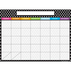 Ashley Productions - Calendrier Smart Poly PosterMat Pals Space Savers - 13" x 9-1/2" - Pois noirs et blancs - Paquet de 10-À utiliser avec des marqueurs effaçables à sec ou à base d'eau et des crayons lavables. Surface inscriptible et effaçable.