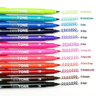 Tombow - Feutres à 2 pointes Twintone, couleurs vives, paq./12-Temps de séchage plus rapide que les stylos au gel