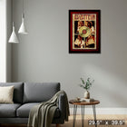 Led Zeppelin Parchment With Gold LP - Impression encadree - 29" x 39"-Prêt à accrocher - livré entièrement assemblé