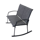 Dura Housewares - double rocking chair Portland - gris-Cadre métallique durable avec construction en rotin PE