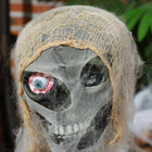 HOMCOM - Momie animée Halloween - Décoration effrayante demi-corps - Marron et Gris-Décoration polyvalente adaptée aux maisons, fêtes et espaces publics pour des frayeurs uniques 