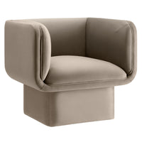 Modway - Tate Performance Velvet Chaise d’accent - Taupe-Velours de performance résistant aux taches