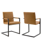 Modway - Savoy Cuir végane Chaises de salle à manger Ensemble de 2 - Tan-Chaise à manger contemporaine