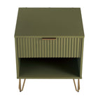 Manhattan Comfort - DUMBO Table de nuit moderne 1 tiroir 51 cm - Vert olive - Lot de 2-Garantie limitée du fabricant de 30 jours