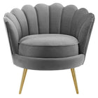Modway - Admire Bord festonné Performance Velvet Fauteuil d’accent - Gris-Assemblée requise