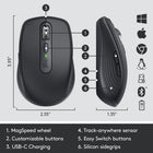 Logitech MX Anywhere 3 - Souris sans fil - Noir-Optimisez votre workflow. Travaillez vite avec des boutons personnalisables et des applications prédéfinies pour Adobe Photoshop, Final Cut Pro, Chrome, Safari, Microsoft Office