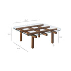 Modway - Isby 35 pouces Verre trempé Table basse - Noyer-Plateau en verre trempé
