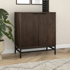 Hudson&Canal - Meuble d'appoint Montello de 71 cm de largeur, , brun aulne-Fabriqué en MDF robuste et en acier dans une finition brun aulne