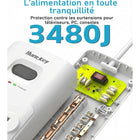 Huntkey - Parasurtenseur multiprise avec 12 prises et 3 ports USB (2 USB-A et 1 USB-C à charge rapide 20 W), cordon de 6 pi avec fiche plate - blanc-7