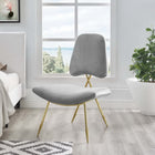 Modway - Ponder Performance Velvet Chaise longue - Gris-Rembourrage en mousse dense pour le confort