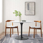 Modway - Pursuit 40 po Table à manger, Blanc Noir-Socle métallique résistant aux éclats
