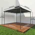 Outsunny - Pavillon 10 pi l x 10 pi L - pavillon de jardin So pi L avec toit à 2 niveaux - gris foncé-Couverture de 118,1 po x 118,1 po convient confortablement à 6-8 personnes à l'extérieur