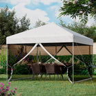 Outsunny - Tente auvent pliante de réception d'extérieur - Argent-Toit en tissu Oxford durable pour protéger des UV
