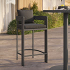 Modway - Tahoe Terrasse extérieure Aluminium pour patio Chaise de bar - 44,5 po - Fusain-Siège à lattes