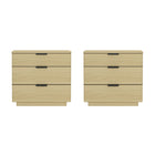 Manhattan Comfort - Lot de 2 tables de chevet modernes Payton 26" - Chêne naturel et noir-Table de nuit moderne pour chambre et salon lot de 2
