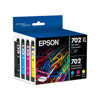 Epson - Cartouches d'encre T702 - Noir grande capacité/Couleur standard CMJ-Qualité photo supérieure à celle des photos de labo