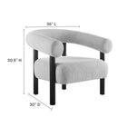 Modway - Sable Tissu rembourré Fauteuil - Gris clair noir-Coussin de siège surdimensionné