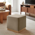 Modway - Tilden Velous de performance carré 17" Rembourré Ottoman - Taupe Natural-Rembourrage en mousse dense
