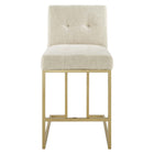 Modway - Privy Tissu rembourré Tabouret de comptoir - Beige doré - Ensemble de 2-Capacité de poids du banc : 331 lb